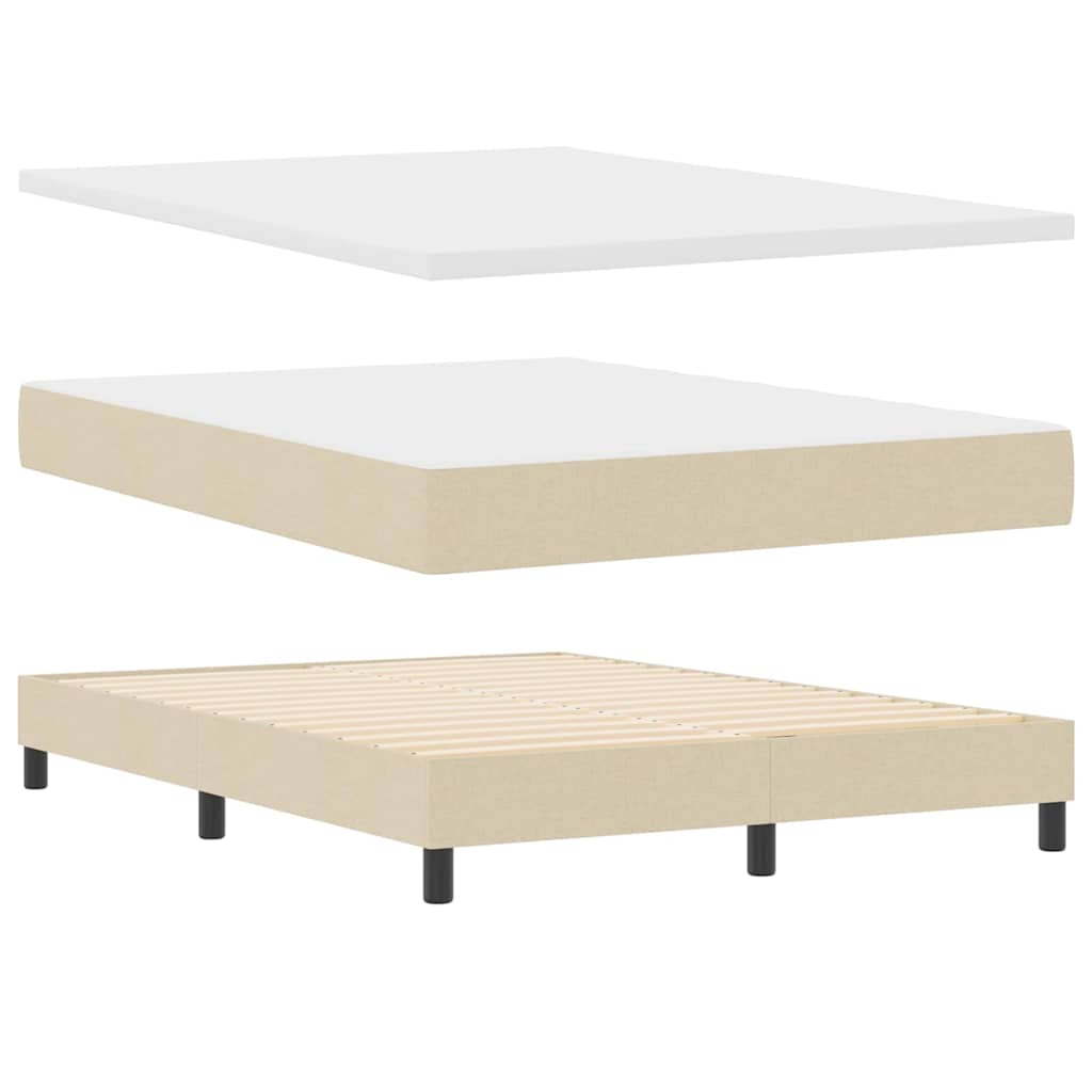 Boxspringbed met kussen met hoofdeinde Crème 160 x 200 cm Stof