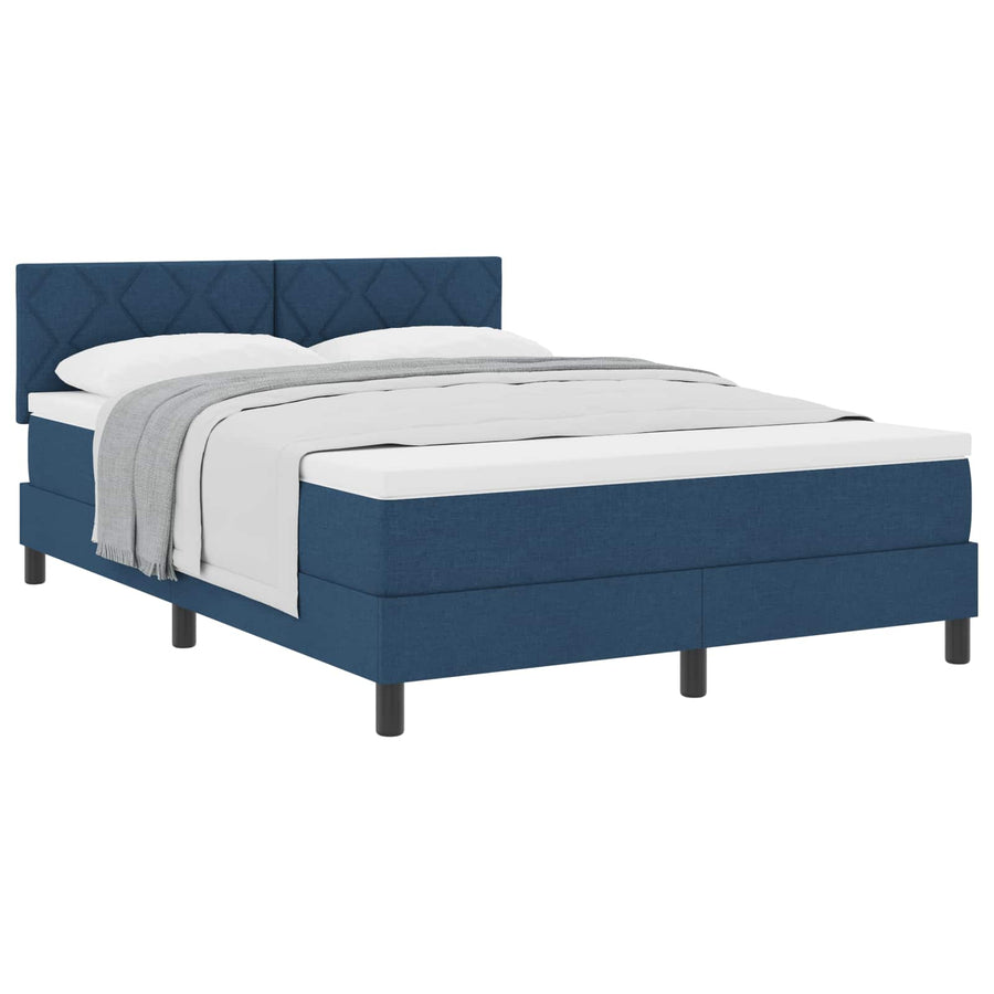 Boxspringbed met hoofdeinde Blauw 160 x 200 cm Stof