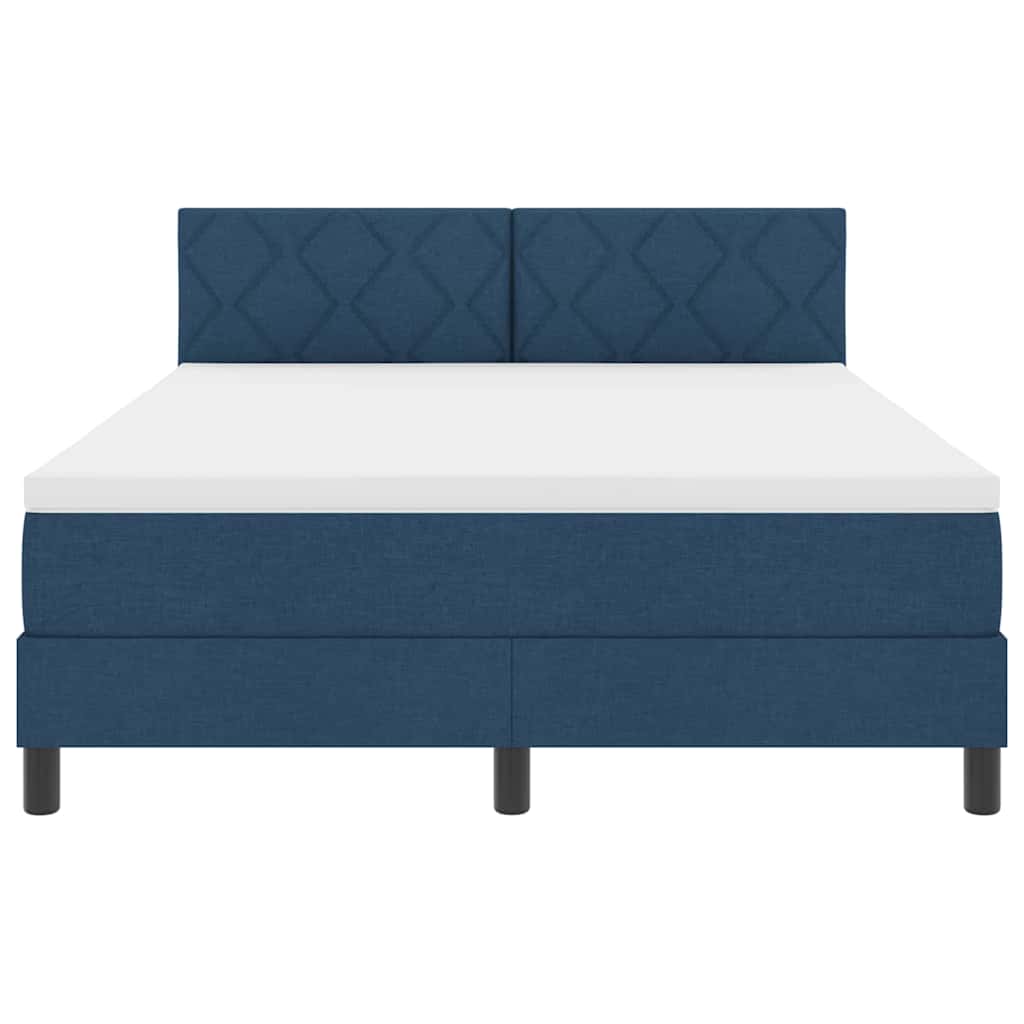 Boxspringbed met hoofdeinde Blauw 160 x 200 cm Stof