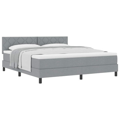 Boxspringbed met hoofdeinde Lichtgrijs 180 x 200 cm Stof