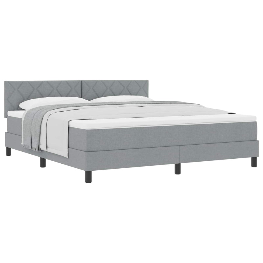 Boxspringbed met hoofdeinde Lichtgrijs 180 x 200 cm Stof