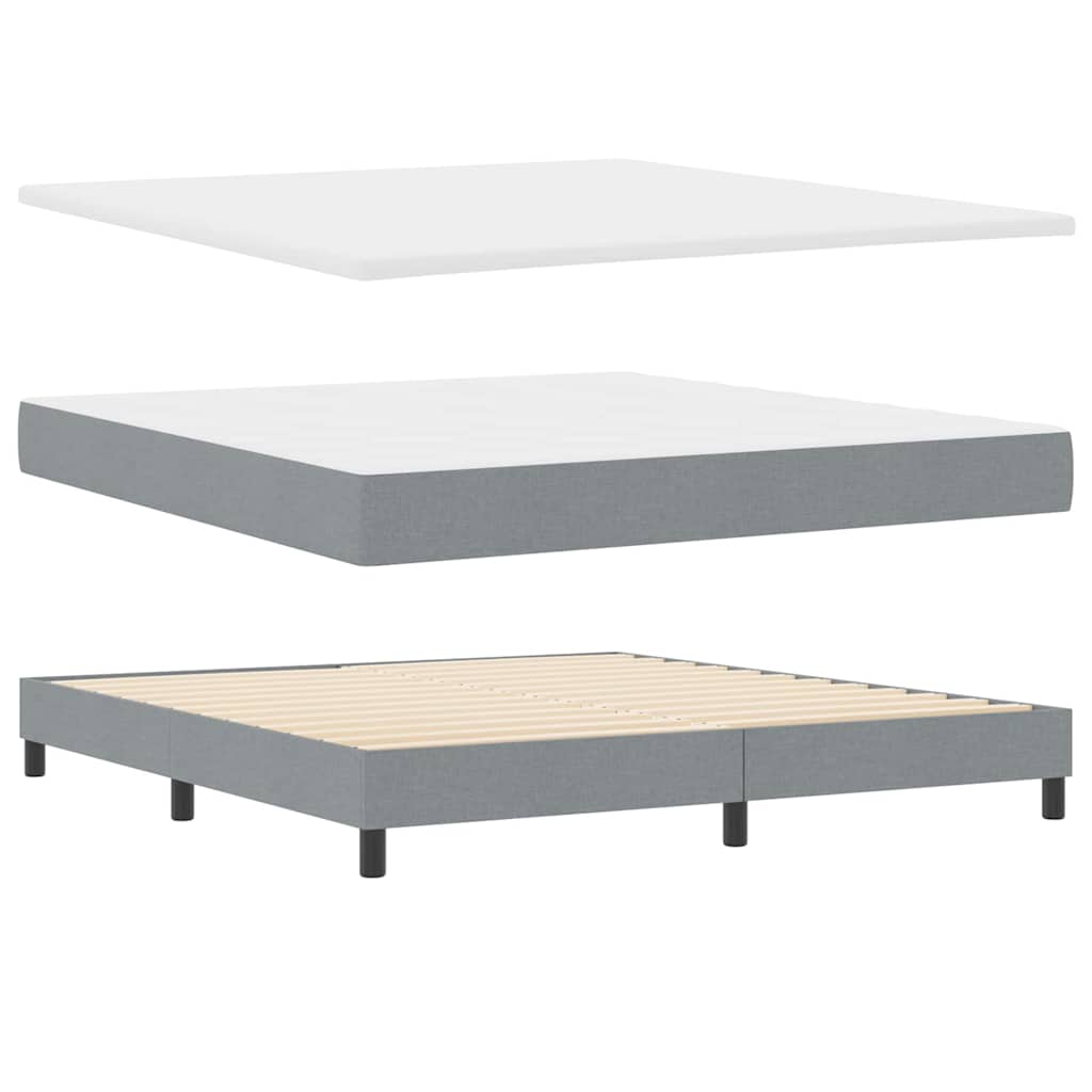 Boxspringbed met hoofdeinde Lichtgrijs 180 x 200 cm Stof