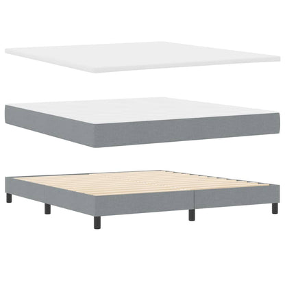 Boxspringbed met hoofdeinde Lichtgrijs 180 x 200 cm Stof