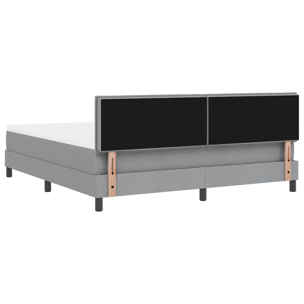 Boxspringbed met hoofdeinde Lichtgrijs 180 x 200 cm Stof