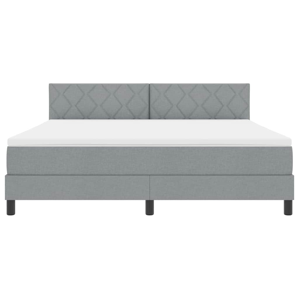 Boxspringbed met hoofdeinde Lichtgrijs 180 x 200 cm Stof