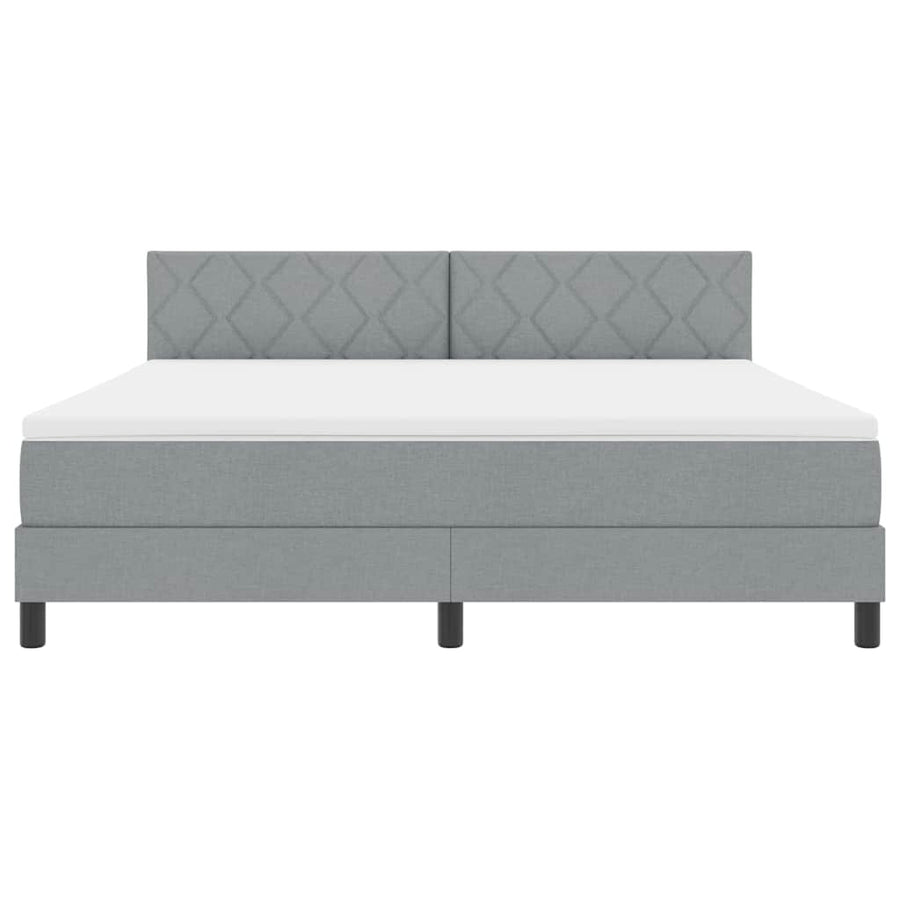 Boxspringbed met hoofdeinde Lichtgrijs 180 x 200 cm Stof