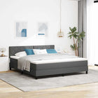 Boxspringbed 180x200 cm donkergrijs stof
