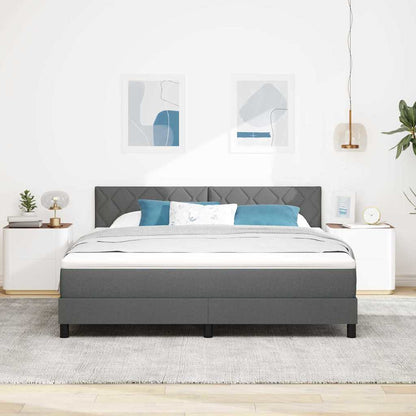 Boxspringbed met hoofdeinde Donkergrijs 180 x 200 cm Stof