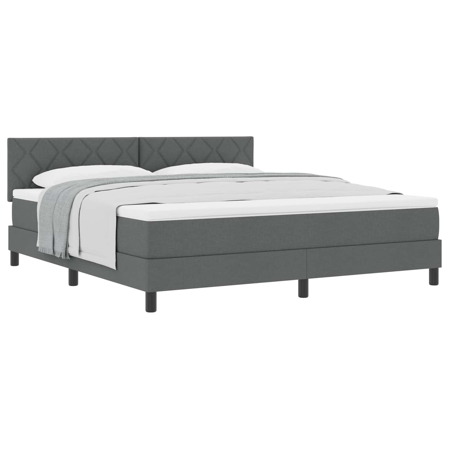 Boxspringbed met hoofdeinde Donkergrijs 180 x 200 cm Stof