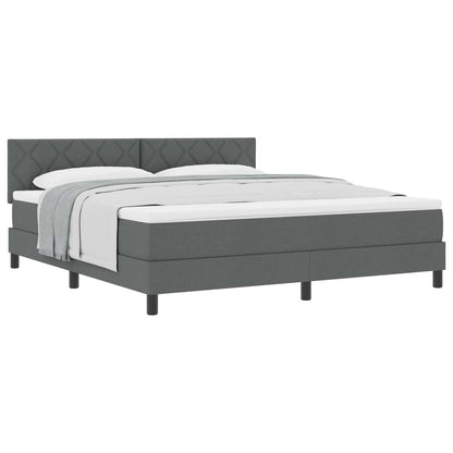 Boxspringbed met hoofdeinde Donkergrijs 180 x 200 cm Stof
