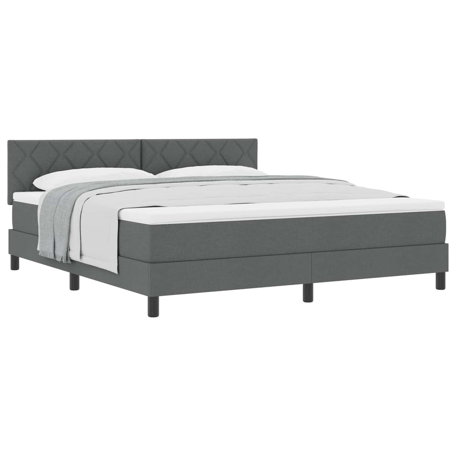 Boxspringbed met hoofdeinde Donkergrijs 180 x 200 cm Stof