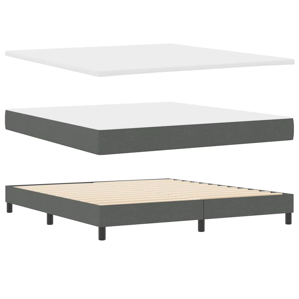 Boxspringbed met hoofdeinde Donkergrijs 180 x 200 cm Stof