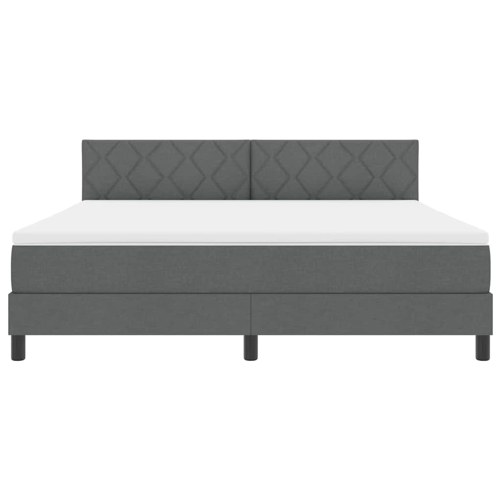 Boxspringbed met hoofdeinde Donkergrijs 180 x 200 cm Stof
