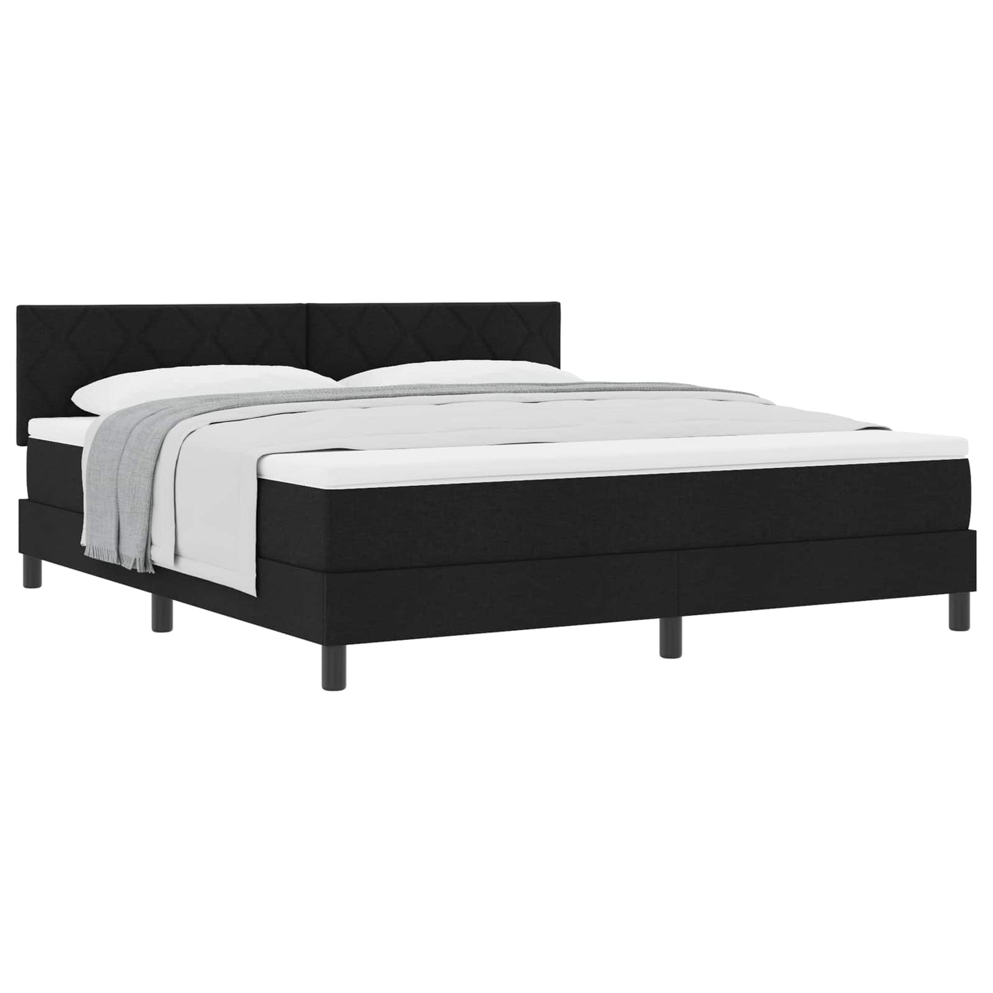 Boxspringbed met hoofdeinde Zwart 180 x 200 cm Stof