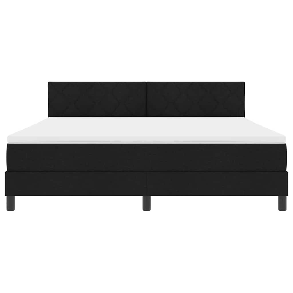 Boxspringbed met hoofdeinde Zwart 180 x 200 cm Stof