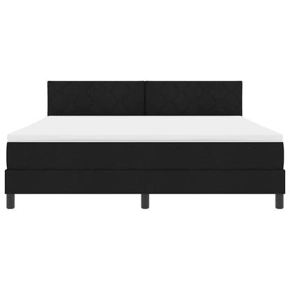 Boxspringbed met hoofdeinde Zwart 180 x 200 cm Stof