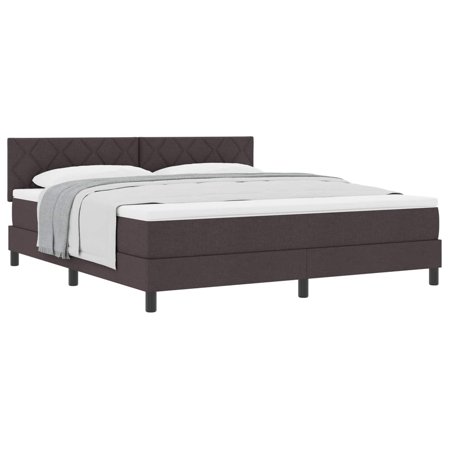 Boxspringbed met kussen Donkerbruin 180 x 200 cm Stof