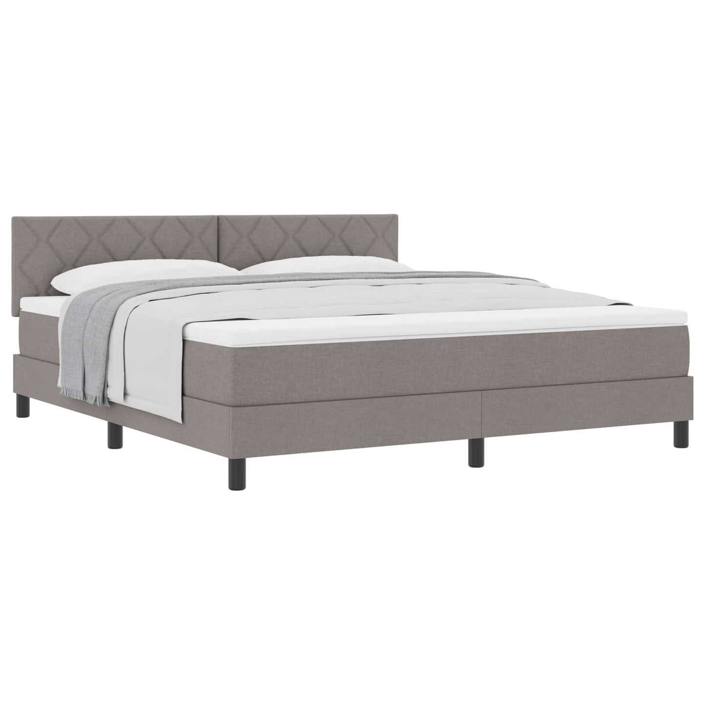 Boxspringbed met hoofdeinde Taupe 180 x 200 cm Stof