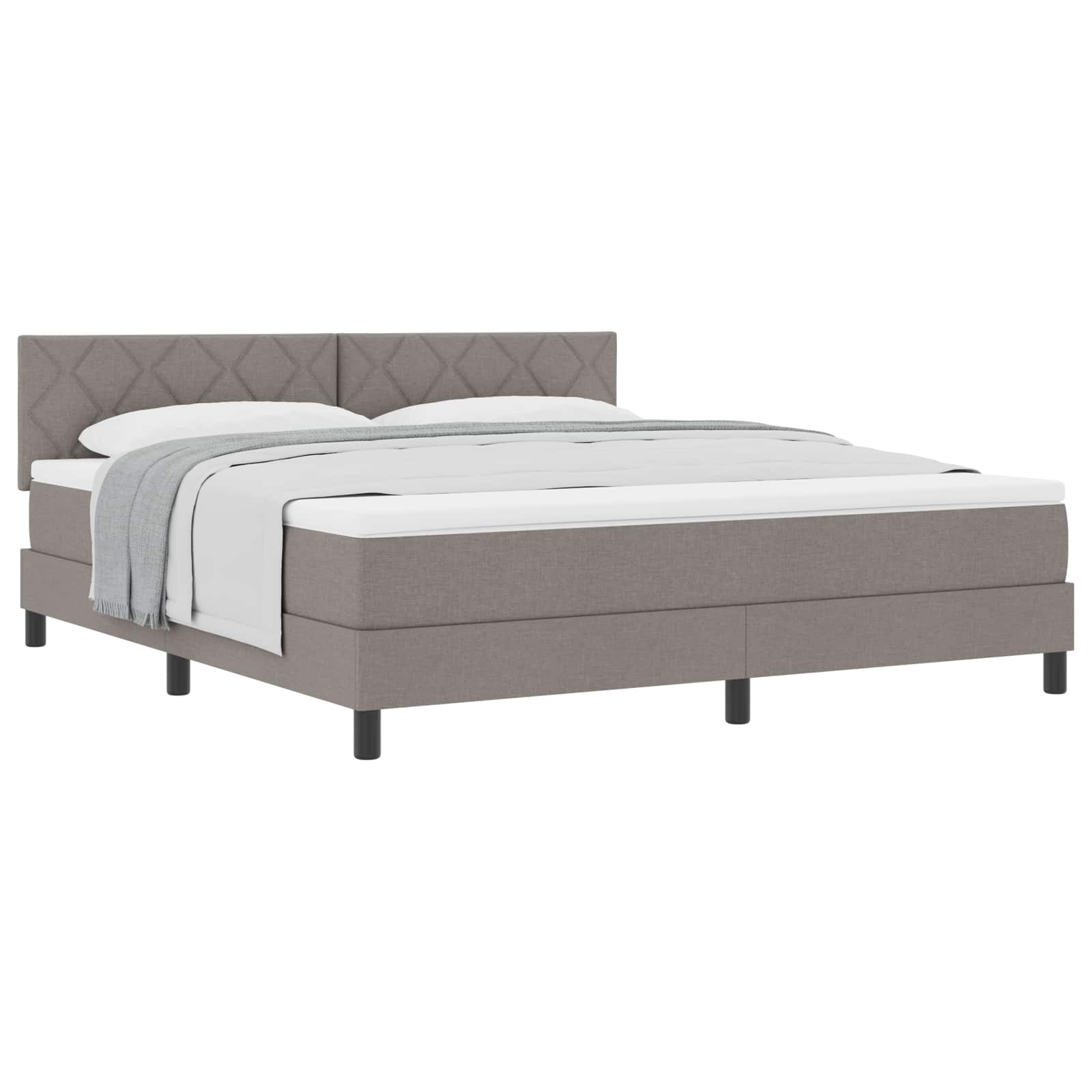 Boxspringbed met hoofdeinde Taupe 180 x 200 cm Stof