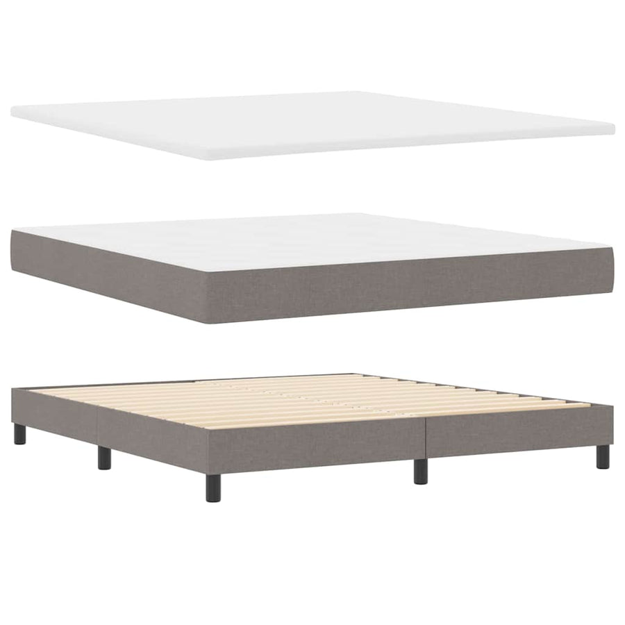 Boxspringbed met hoofdeinde Taupe 180 x 200 cm Stof