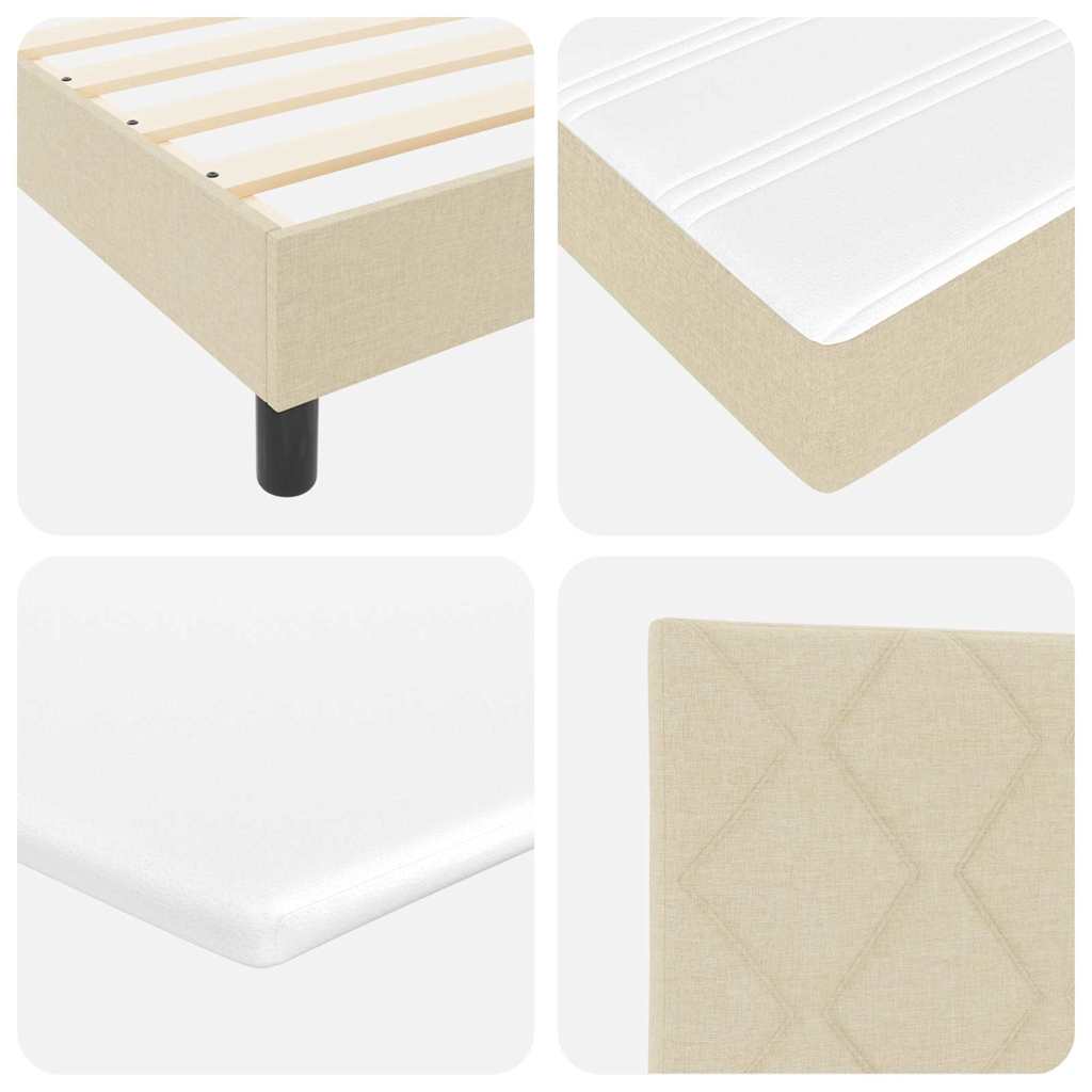Boxspringbed met kussen met hoofdeinde Crème 180 x 200 cm Stof