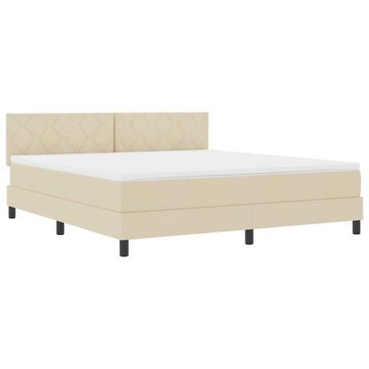 Boxspringbed met kussen met hoofdeinde Crème 180 x 200 cm Stof