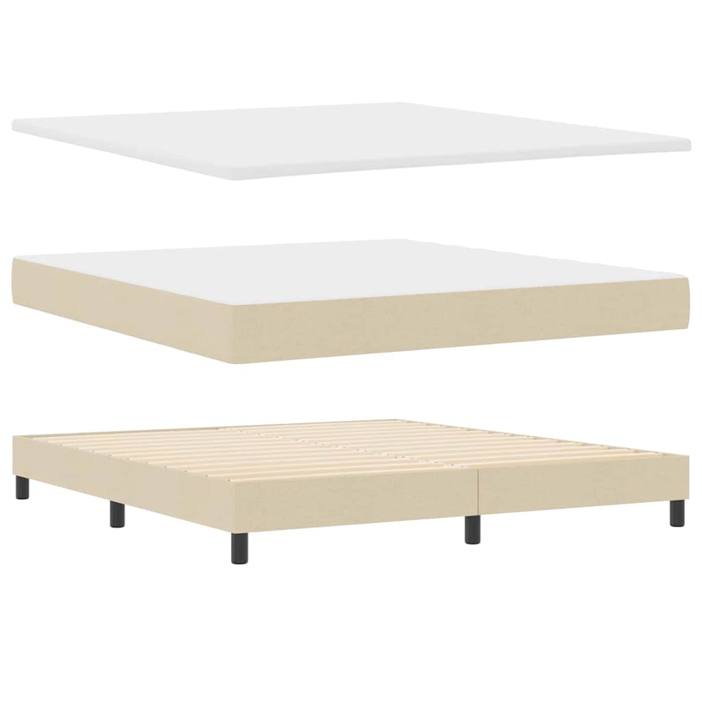 Boxspringbed met kussen met hoofdeinde Crème 180 x 200 cm Stof