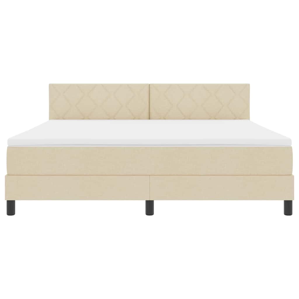 Boxspringbed met kussen met hoofdeinde Crème 180 x 200 cm Stof