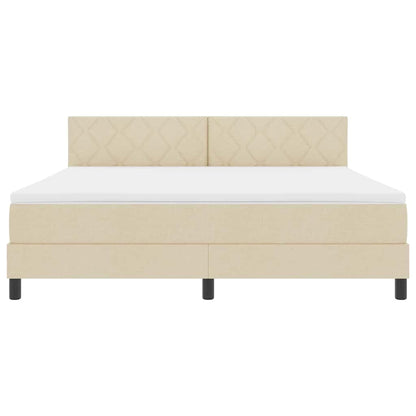 Boxspringbed met kussen met hoofdeinde Crème 180 x 200 cm Stof