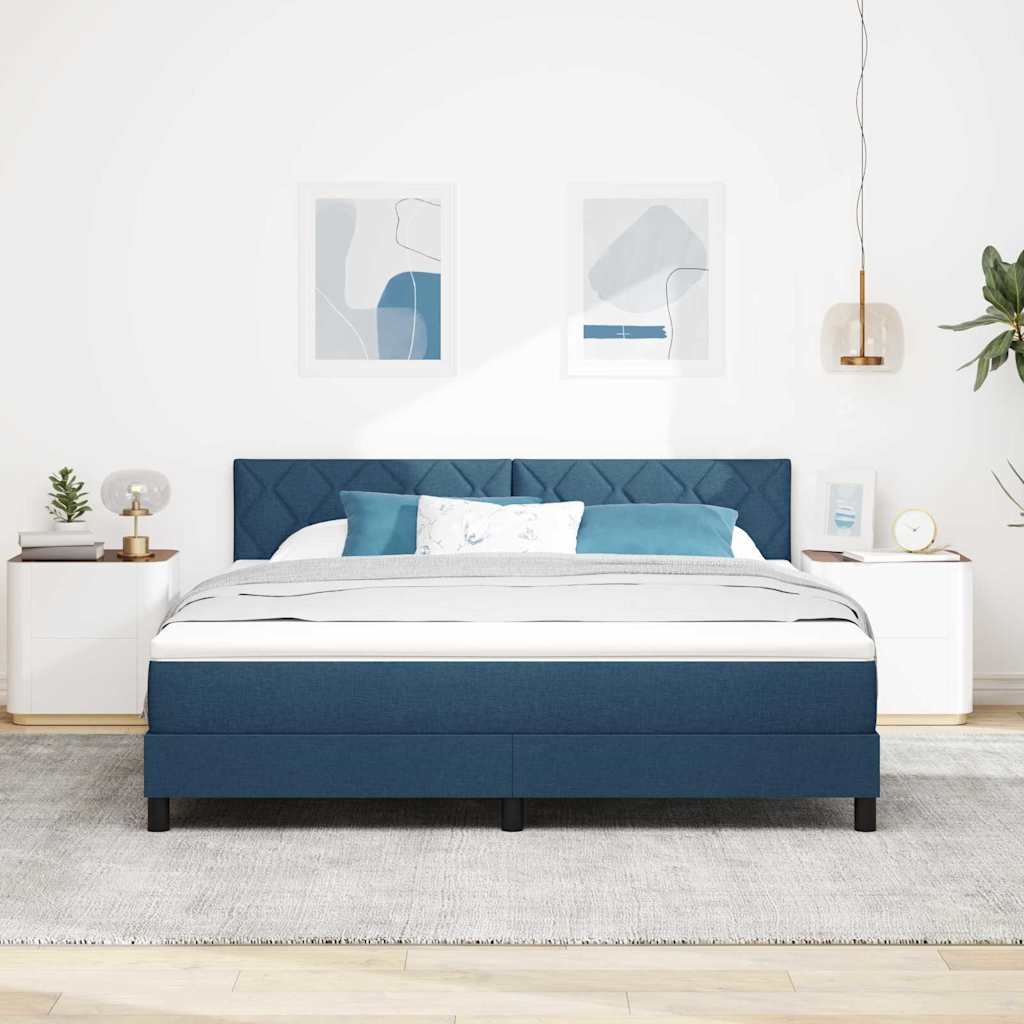 Boxspringbed met hoofdeinde Blauw 180 x 200 cm Stof
