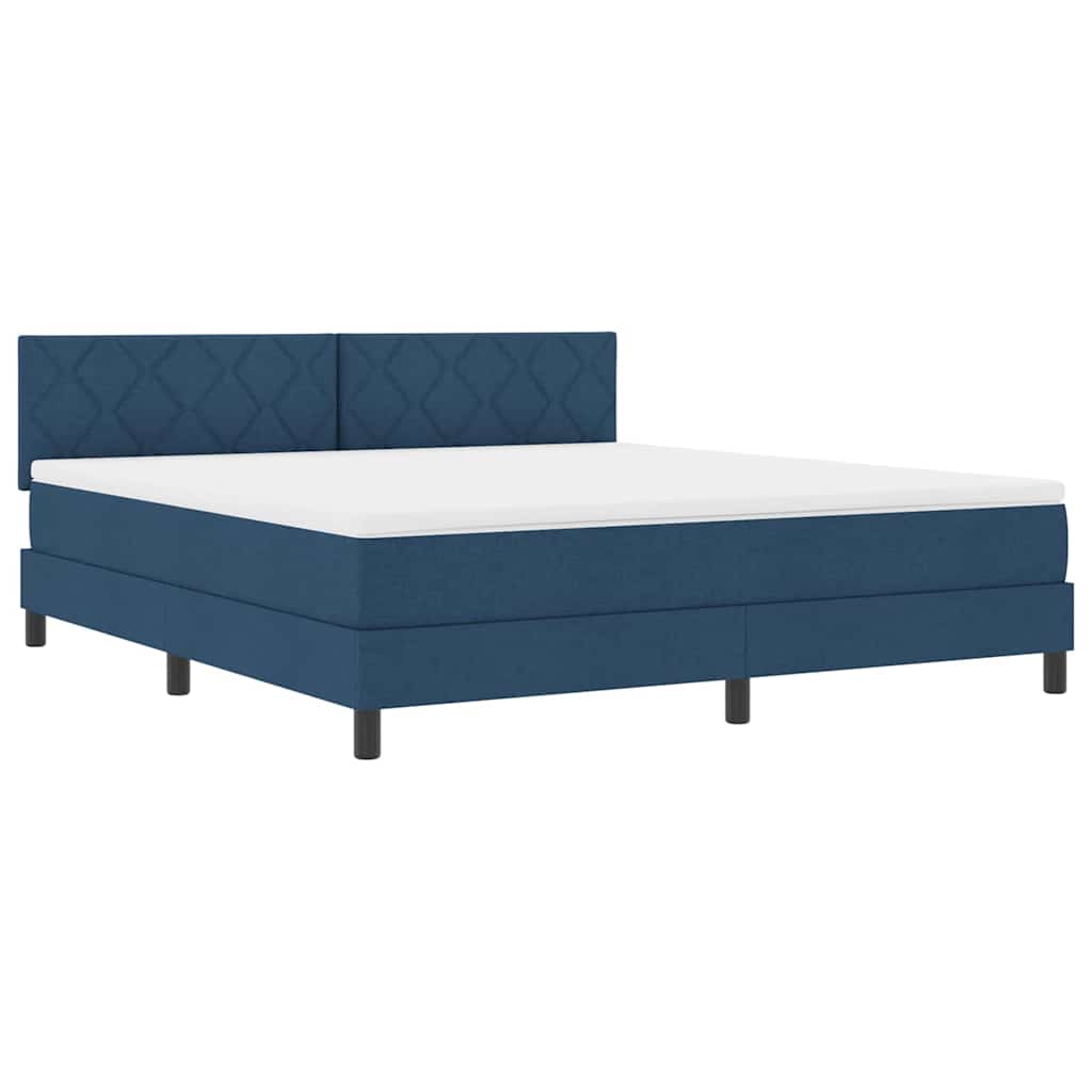 Boxspringbed met hoofdeinde Blauw 180 x 200 cm Stof