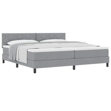 Boxspringbed met matras Lichtgrijs 200 x 200 cm Stof