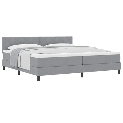 Boxspringbed met matras Lichtgrijs 200 x 200 cm Stof