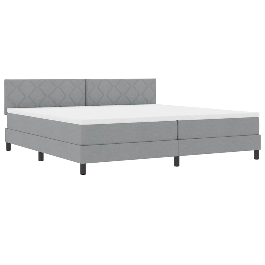 Boxspringbed met matras Lichtgrijs 200 x 200 cm Stof