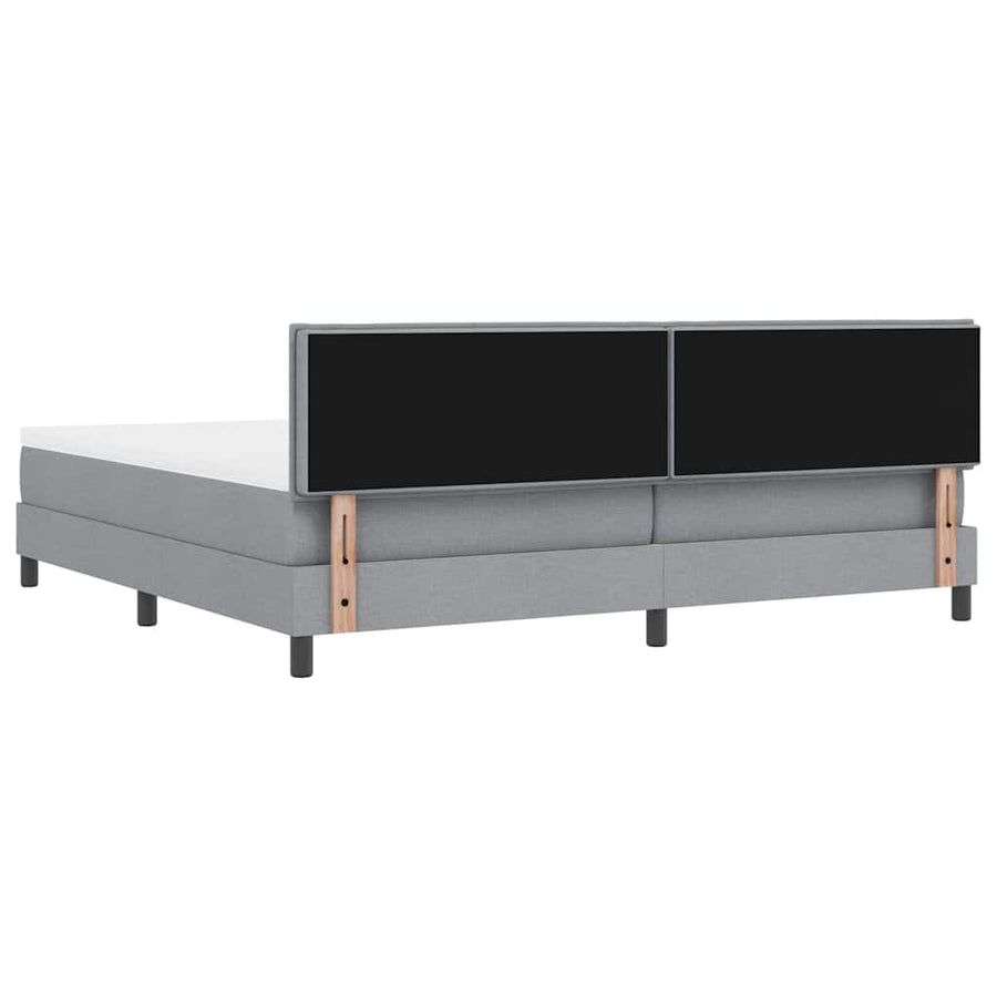 Boxspringbed met matras Lichtgrijs 200 x 200 cm Stof