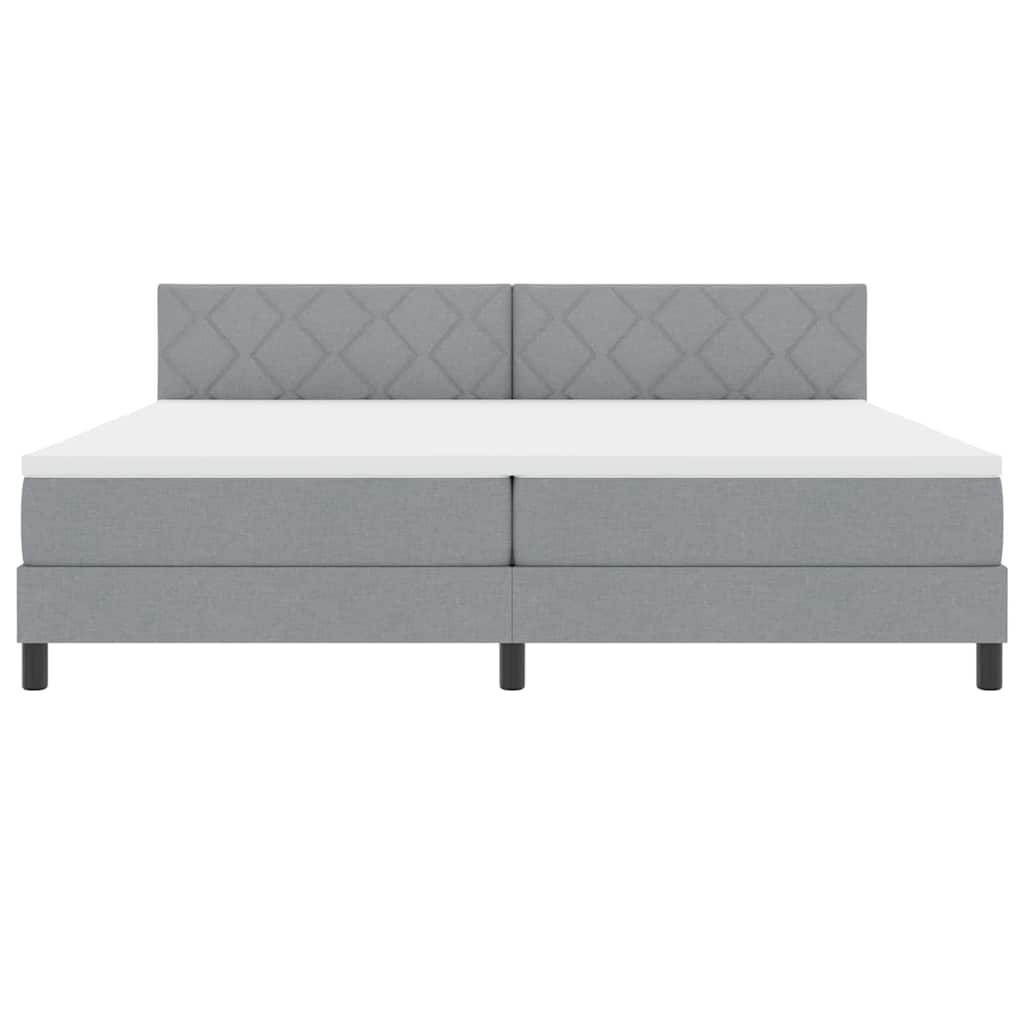 Boxspringbed met matras Lichtgrijs 200 x 200 cm Stof
