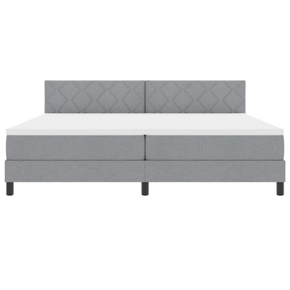 Boxspringbed met matras Lichtgrijs 200 x 200 cm Stof
