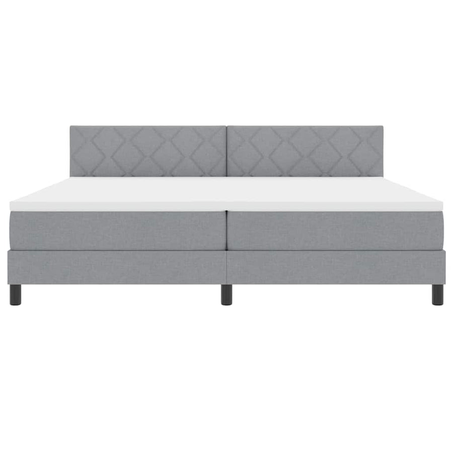 Boxspringbed met matras Lichtgrijs 200 x 200 cm Stof