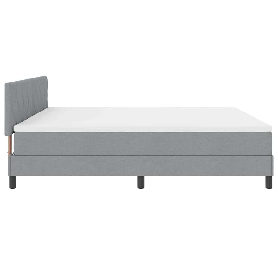 Boxspringbed met matras Lichtgrijs 200 x 200 cm Stof