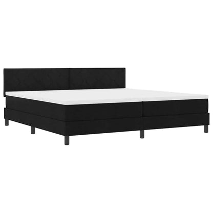 Boxspringbed met matras met hoofdeinde Zwart 200 x 200 cm Stof