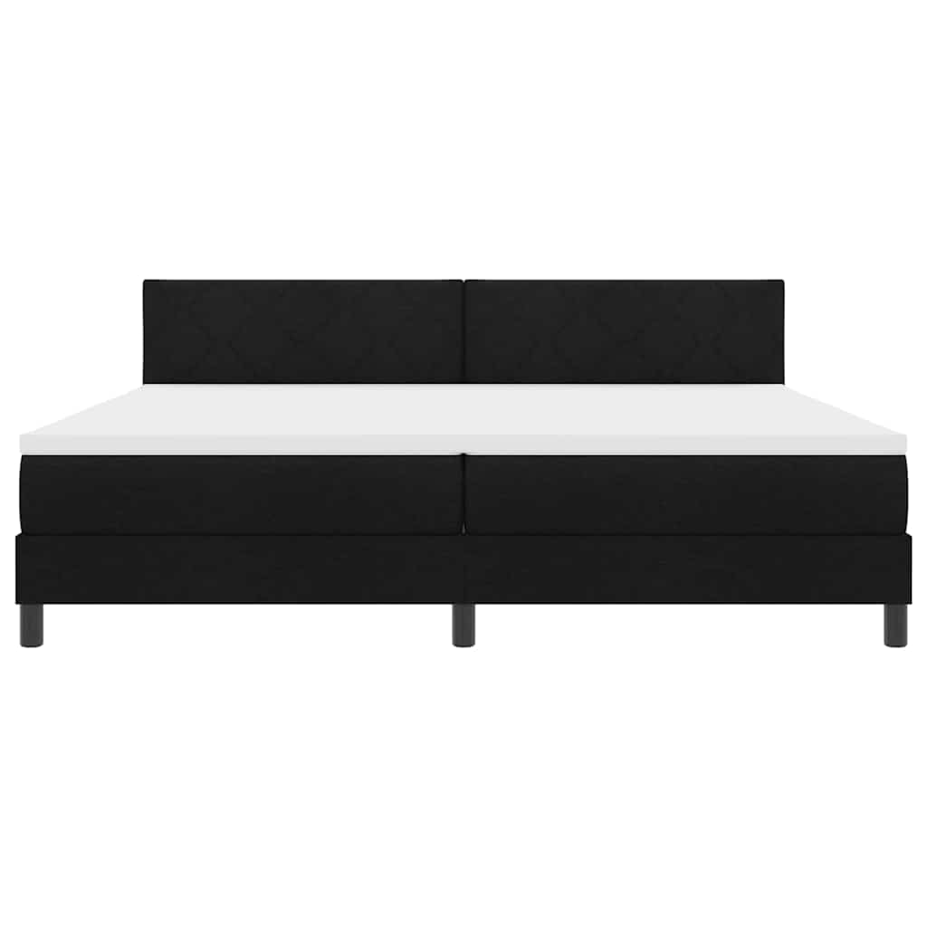 Boxspringbed met matras met hoofdeinde Zwart 200 x 200 cm Stof