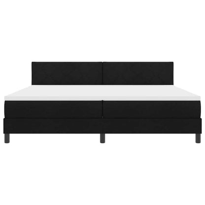 Boxspringbed met matras met hoofdeinde Zwart 200 x 200 cm Stof