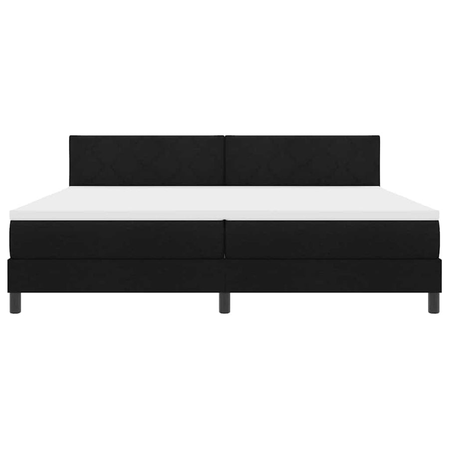 Boxspringbed met matras met hoofdeinde Zwart 200 x 200 cm Stof