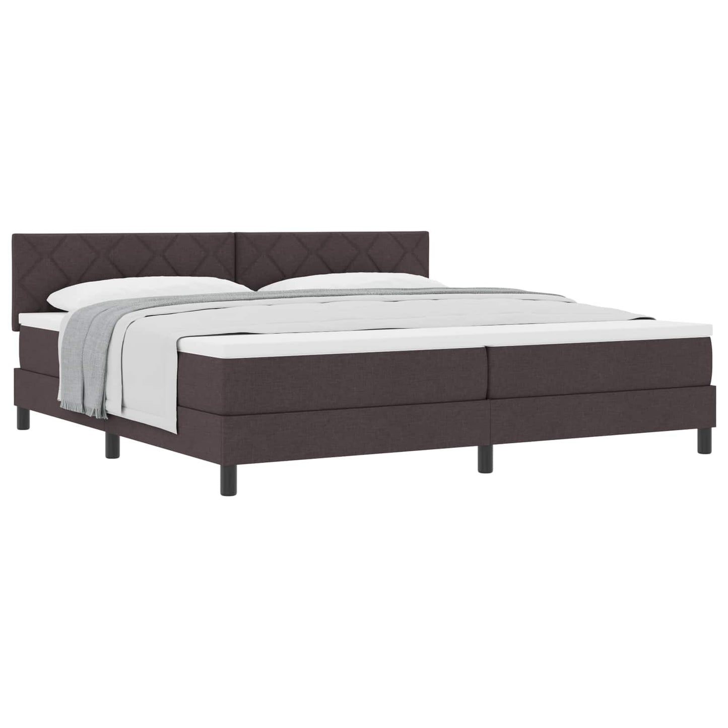 Boxspringbed met matras Donkerbruin 200 x 200 cm Stof