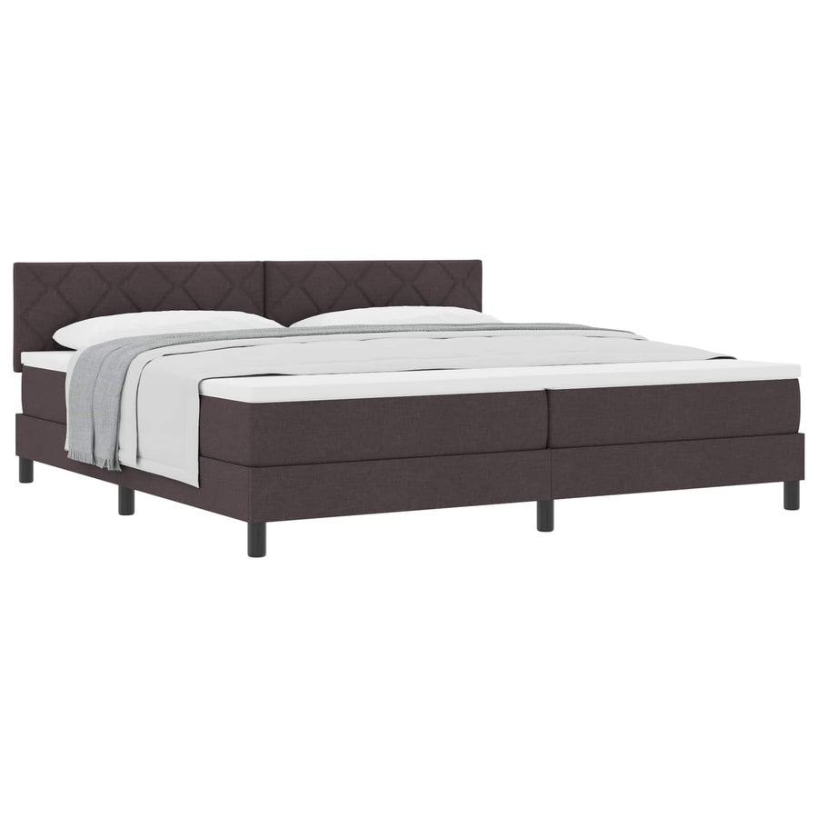 Boxspringbed met matras Donkerbruin 200 x 200 cm Stof