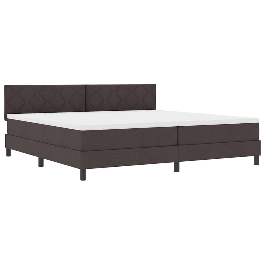 Boxspringbed met matras Donkerbruin 200 x 200 cm Stof