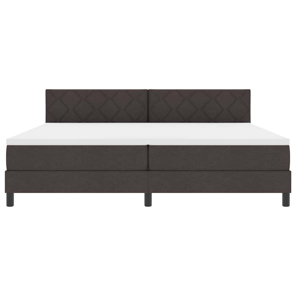 Boxspringbed met matras Donkerbruin 200 x 200 cm Stof