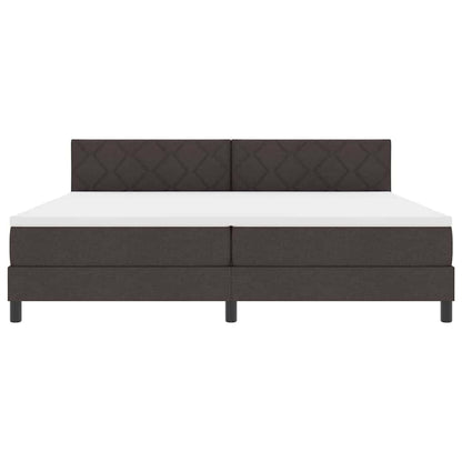 Boxspringbed met matras Donkerbruin 200 x 200 cm Stof