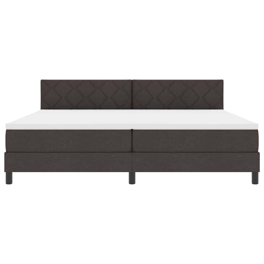 Boxspringbed met matras Donkerbruin 200 x 200 cm Stof