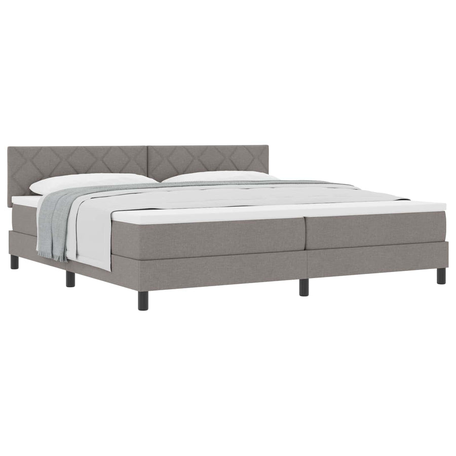 Boxspringbed met hoofdeinde Taupe 200 x 200 cm Stof